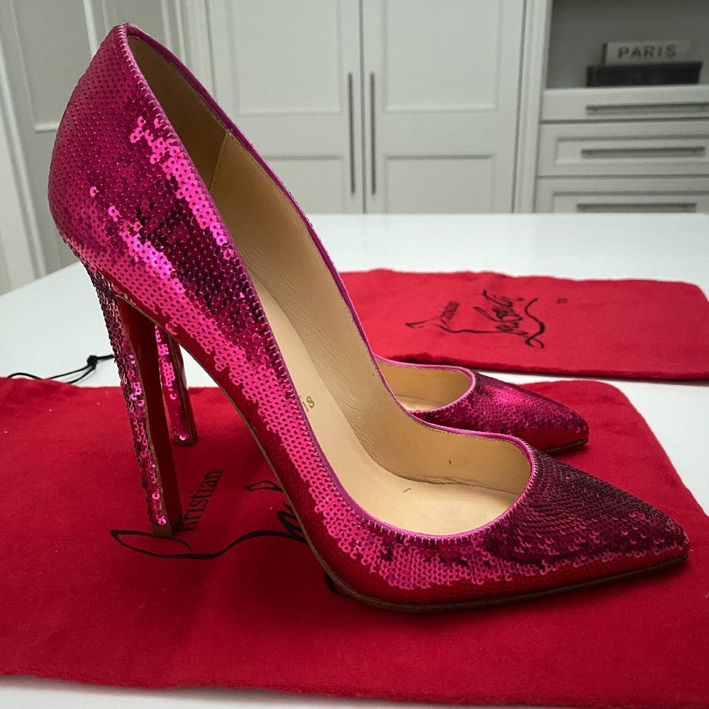 Christian Louboutin 120mm So Kate Pink Sequins